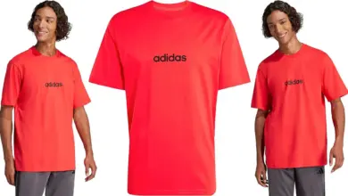 Camiseta Adidas Essentials Linear roja para hombre con un 40% de descuento a 11,99 €