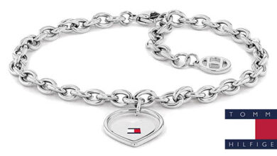 Brazalete Tommy Hilfiger de acero inoxidable para mujer con colgante corazón por 28,19 €