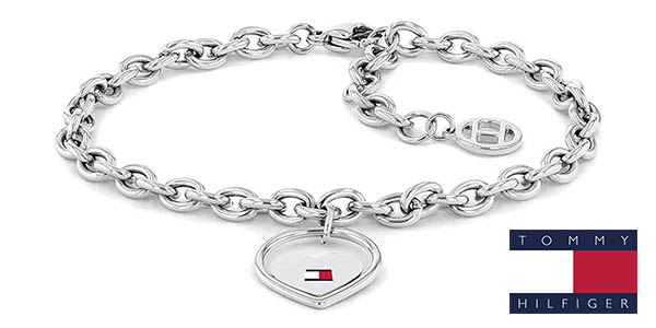 Brazalete Tommy Hilfiger de acero inoxidable para mujer con colgante corazón por 28,19 €