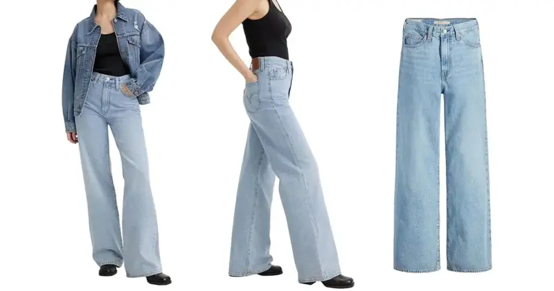 Vaqueros Levi's Ribcage Wide Leg para Mujer con Tiro Alto y 57% de Descuento en Amazon