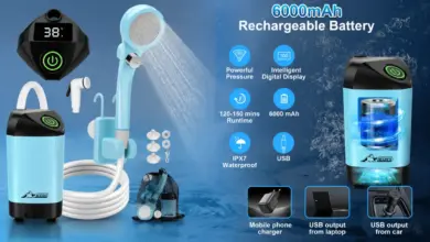 Ducha portátil WADEO para camping con batería 6000 mAh: comodidad y autonomía desde 22,83 € con descuento