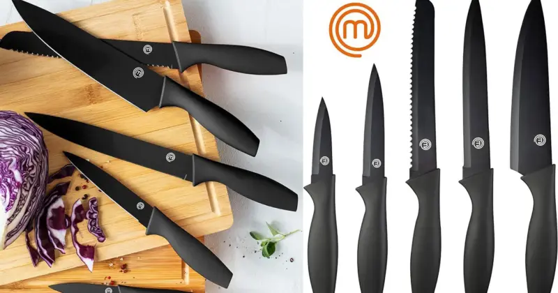 Set MasterChef de 5 cuchillos de cocina: precisión y confort por 12,99 € con un 35% de descuento