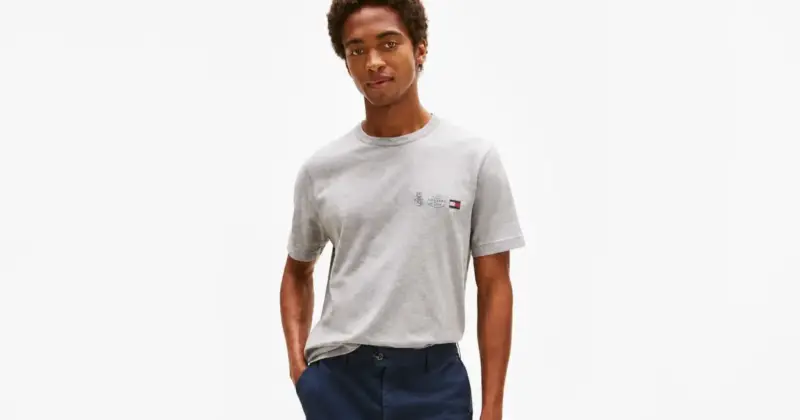 Camiseta Tommy Hilfiger Small Crest Outline para hombre con 48% de descuento, sólo 20,94 €