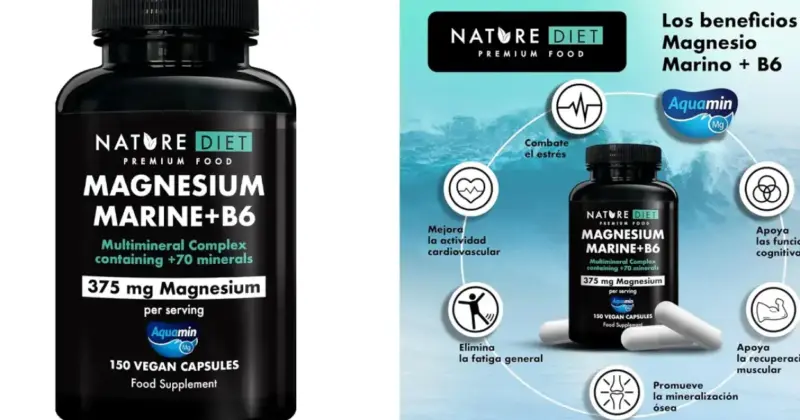 Nature Diet Magnesium Marine + B6: Complejo multimineral en cápsulas con un 30% de descuento a solo 6,70 €