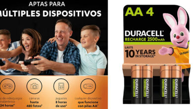 Pack de 4 pilas recargables Duracell Recharge AA con 40% de descuento por solo 11,30€