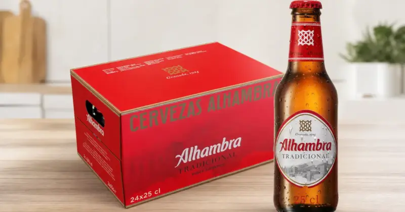 Pack 24 botellas Alhambra Tradicional: Lager suave con 24% de descuento a sólo 9,35 €