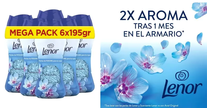 Lenor Unstoppables Frescor de Abril: Pack x6 Perlas de Fragancia con 30% de Descuento en Amazon
