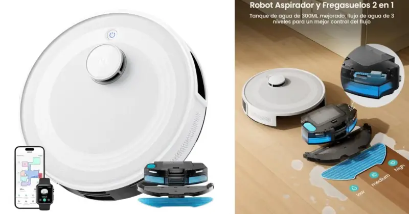 Lefant M2: Robot Aspirador y Fregasuelos con Navegación Láser por 99,95€ con 55% de Descuento