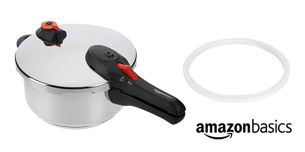 Olla a presión Amazon Basics 4 litros: cocina rápida y saludable con un 24% de descuento