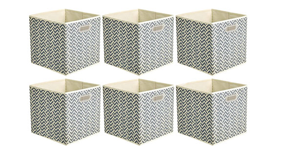 Pack x6 Cubos de Almacenamiento Plegables Amazon Basics: Orden y Versatilidad con un 30% de Descuento
