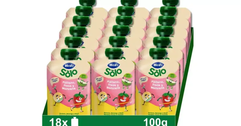 Bolsitas de fruta Hero para bebés con un 15% de descuento, pack de 18 unidades a 10,37 € en Amazon