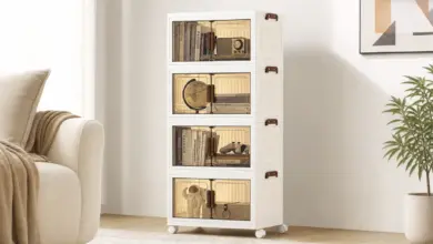 Organizador Songmics de 4 niveles con ruedas y puertas magnéticas por 29,99 € - Ideal para mantener el orden con facilidad
