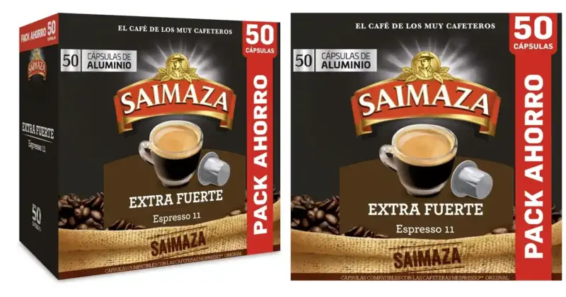 Pack 100 cápsulas Saimaza Extrafuerte para Nespresso: café intenso y gran oferta a 17,24 € con 27% de descuento