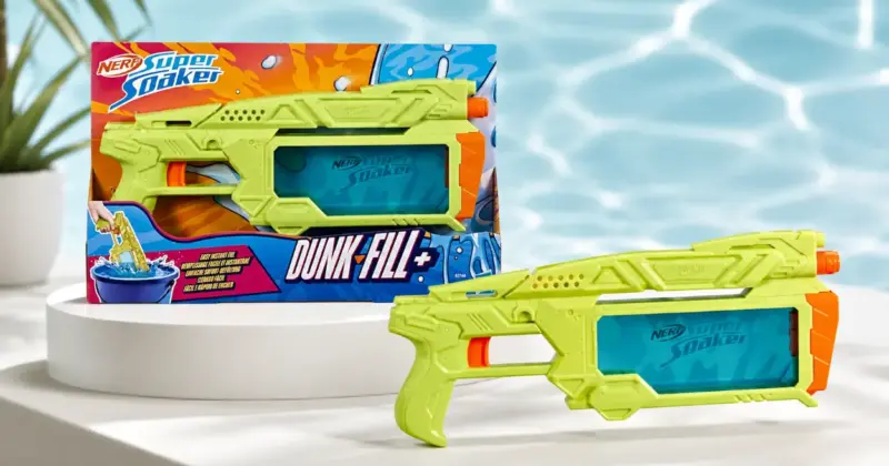 Nerf Super Soaker Dunk-Fill+: lanzador de agua con sistema rápido y descuento del 50%