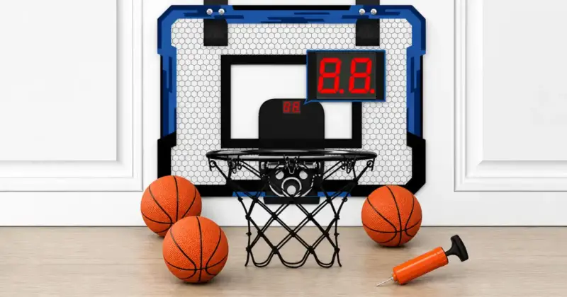 Mini canasta de baloncesto QDragon para interior con marcador electrónico y aro plegable por 35,99 € con envío gratis