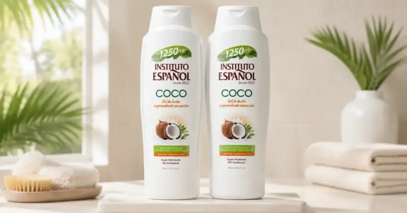 Pack doble de Gel de baño Instituto Español de Coco 1250 ml con 33% de descuento por solo 3,97 €