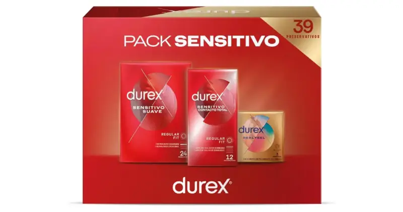 Pack de 39 preservativos Durex Sensitivo con sensaciones naturales y descuento del 32%