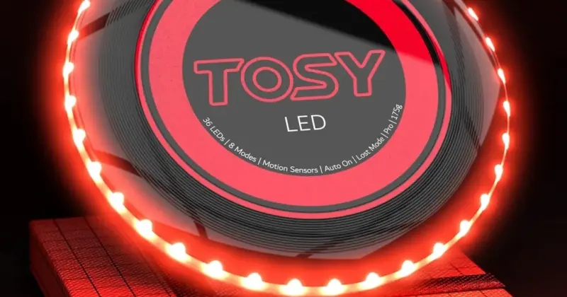 Disco Volador TOSY con 36 LEDs, Iluminación Automática y Recarga USB-C con 60% de Descuento