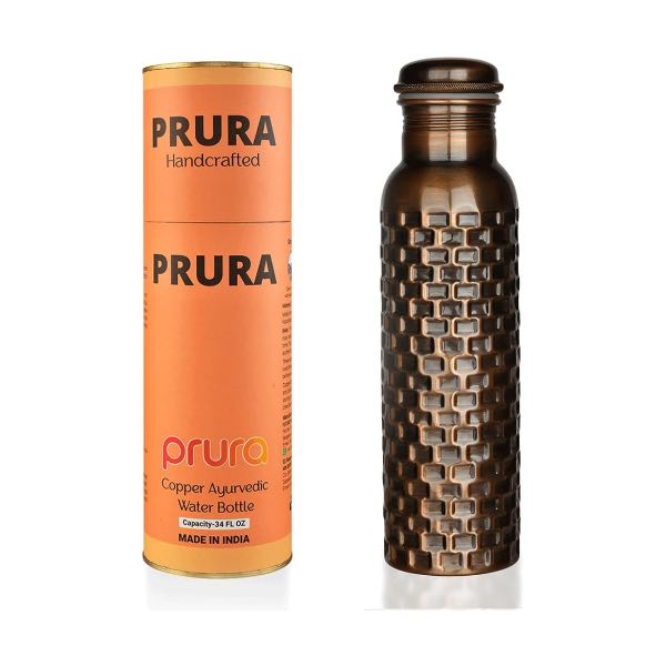 Botella de cobre 100 % reutilizable con diseño antigoteo