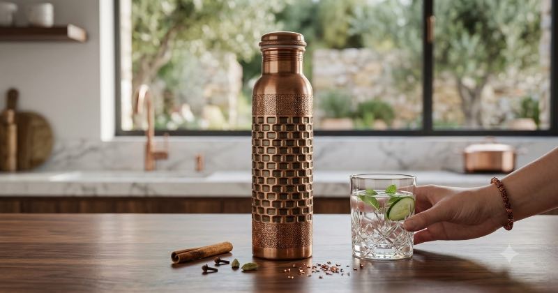 Botella de cobre reutilizable: una alternativa elegante para mantenerte hidratado cada día