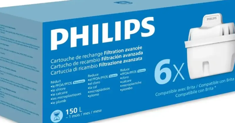 Pack de 6 Cartuchos de Filtro de Agua Philips Compatibles con Brita con 15% de Descuento