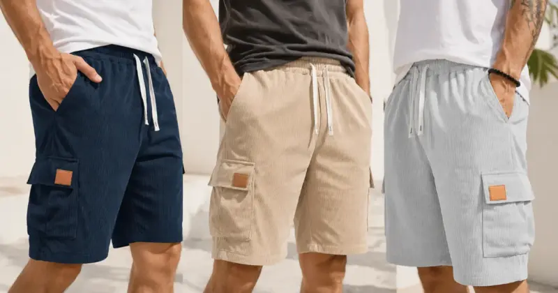 Pantalones cortos cargo Comilaka de pana ligera para hombre con un 33% de descuento por 15,30 €