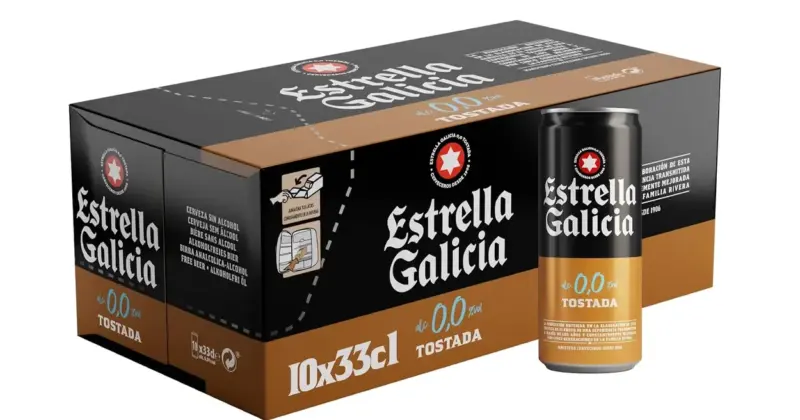 Consigue el pack de 10 latas Estrella Galicia 0,0 Tostada sin alcohol con un 25% de descuento y solo 0,63 € por lata
