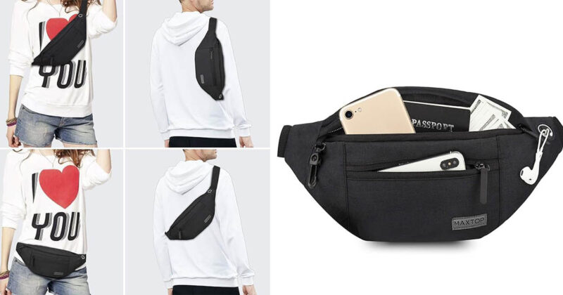 Riñonera Deportiva Maxtop con Múltiples Bolsillos y Correa Ajustable al 35% de Descuento