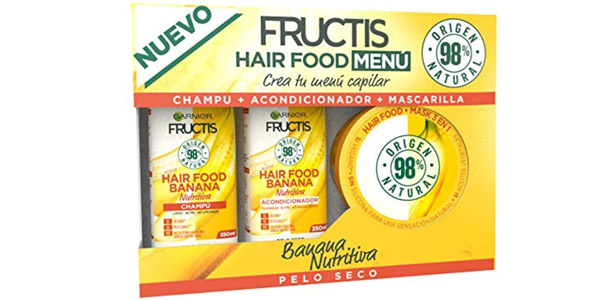 Pack Garnier Fructis Hair Food Banana para Pelo Seco con 46% de Descuento en Amazon
