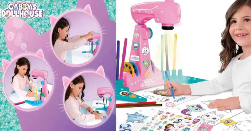 Proyector LED para dibujar de La casa de muñecas de Gabby con accesorios y luz, ahora con 25% de descuento