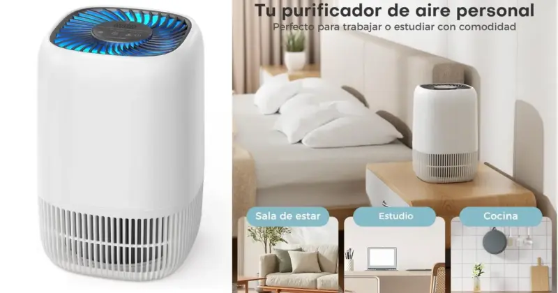 Purificador de aire Aroeve compacto y silencioso con filtro HEPA H13 por menos de 32€