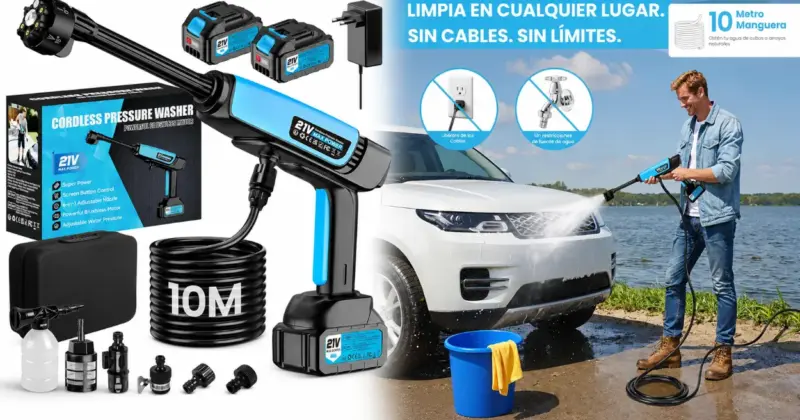 Hidrolimpiadora Press & Clean a batería con 80 bar y doble batería por 56,41€: limpieza sin cables y máxima libertad