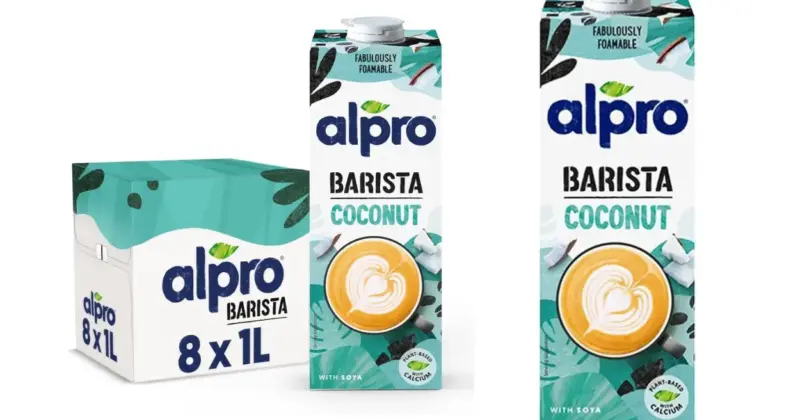 Pack x8 Alpro Bebida Vegetal de Coco Barista 1L con 43% de descuento, ideal para tus cafés y recetas veganas