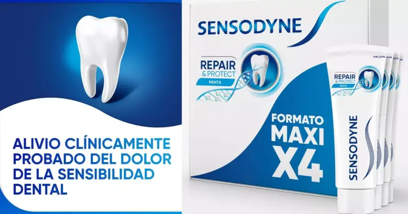 Pack x4 Sensodyne Repair & Protect Menta: Alivio para dientes sensibles con un 27% de descuento