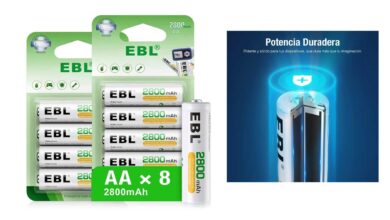 Pack 8 Pilas Recargables EBL AA 2800 mAh: Rendimiento y Ahorro al 19% de Descuento