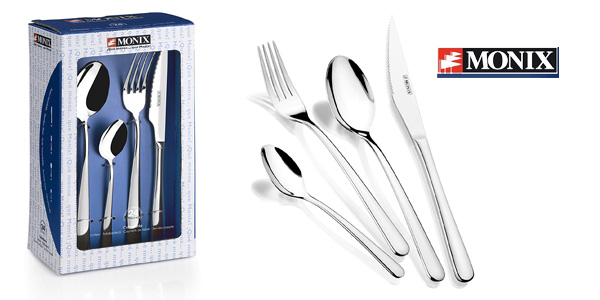 Set de 24 cubiertos Monix Pisa de acero inoxidable con 29% de descuento, ¡calidad y elegancia al mejor precio!