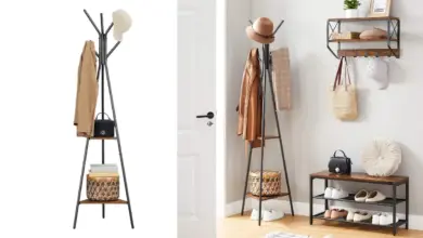 Perchero VASAGLE estilo industrial con 6 ganchos y 2 estantes a 18,51 € con un 29% de descuento