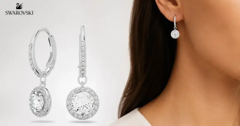 Pendientes Swarovski Angelic con baño de rodio: Elegancia y brillo con un 40% de descuento a 51,06 €
