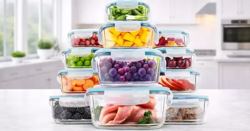 Pack de 12 recipientes de vidrio Kichly con tapa hermética, aptos para microondas y lavavajillas, al mejor precio en Amazon