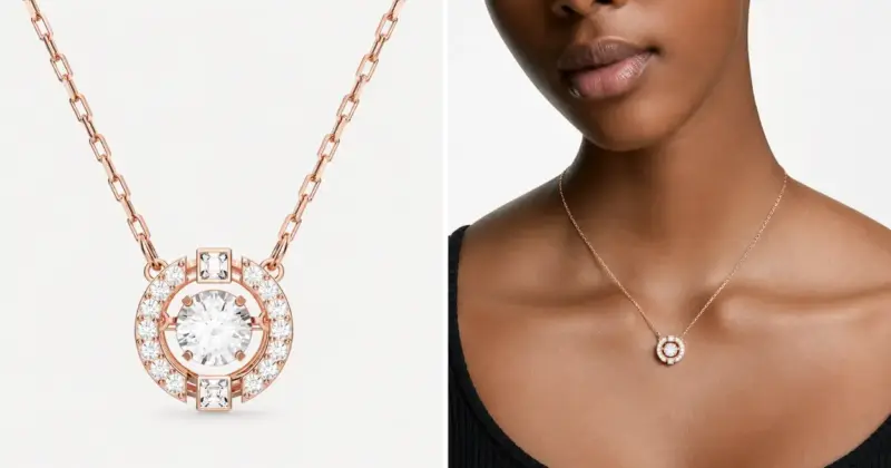 Collar Swarovski Sparkling Dance en oro rosa con un 50% de descuento en Amazon