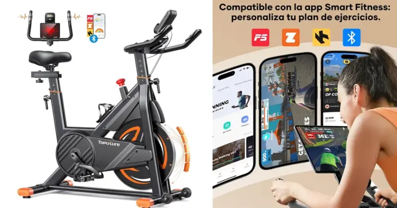 Bicicleta estática Toputure 2025: entrenamiento silencioso y conectado con un 44% de descuento