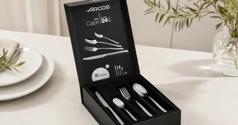 Cubertería Arcos Serie Capri: elegante set de 24 piezas en acero inoxidable con un 43% de descuento en Amazon