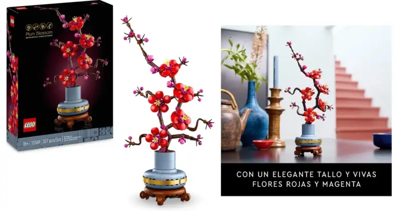 LEGO Botanicals Flor de Ciruelo: Decoración con estilo y montaje relajante por 27,59 € con descuento