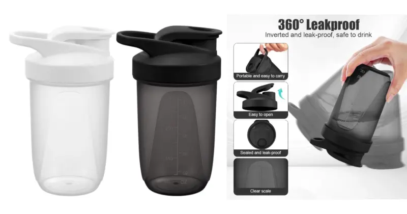 Pack de 2 botellas mezcladoras Alaroo con bola agitadora por menos de 9 € para batidos sin grumos