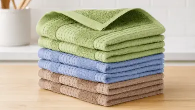 Pack de 6 paños de cocina Amazon Basics de algodón orgánico con textura gofre a precio irresistible