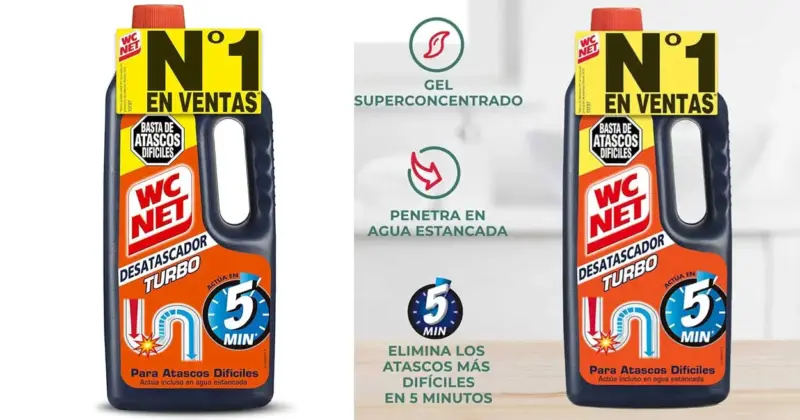 Pack de 2 WC Net Turbo Desatascadores 1L con 33% de descuento: solución rápida para atascos en tuberías