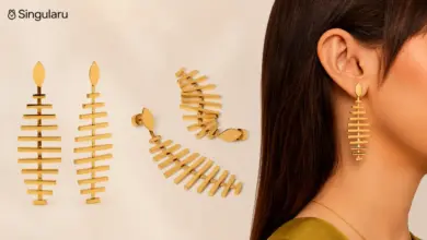 Pendientes largos Pacific Singularu con baño en oro de 18 kt al 33% de descuento, diseño tribal y cierre cómodo