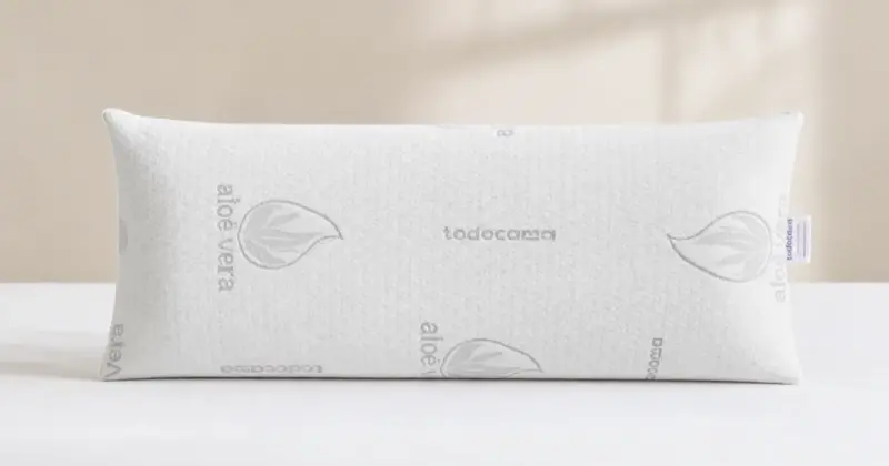 Almohada viscoelástica Todocama Aloe Vera 90 cm con doble funda lavable a precio rebajado