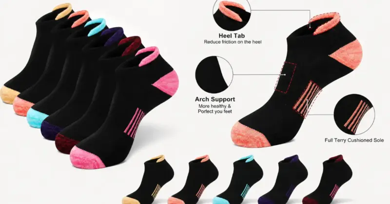 6 pares de calcetines deportivos de algodón para mujer con acolchado y transpirables por 3,98€ (-34%)