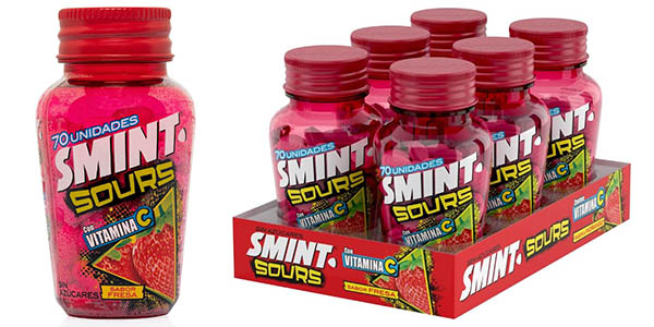 Pack 6 botes de caramelos Smint Sours Fresa sin azúcar con un 39% de descuento por 10,75 €